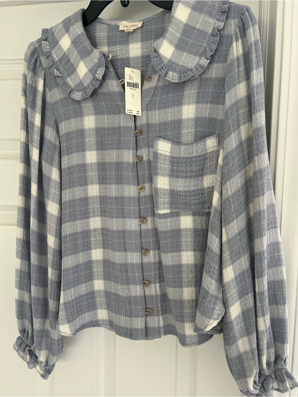 Anthropologie Pilcro Keira Long Sleeve Plaid Blouse Small